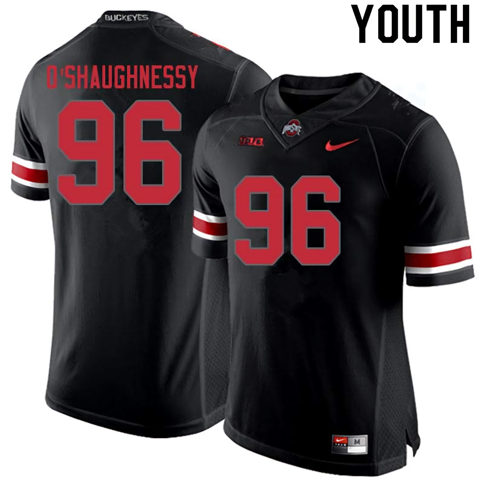 Michael O'Shaughnessy Ohio State Buckeyes Youth NCAA #96 Nike Blackout College Stitched Football Jersey BUQ2456DC